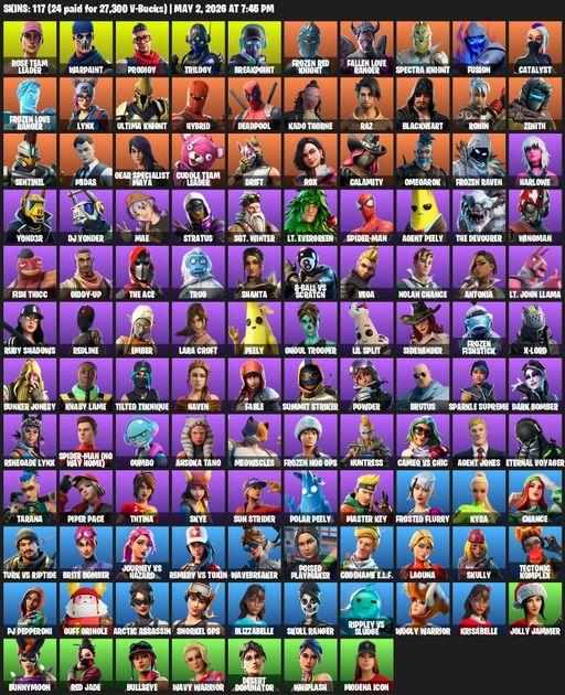 [PC/XBOX] | 117 skins | 500 V-bucks | OG STW | Lara Croft | Rose Team Leader | Warpaint | Prodigy | Trilogy | Breakpoint | Frozen Red Knight | Full Access
