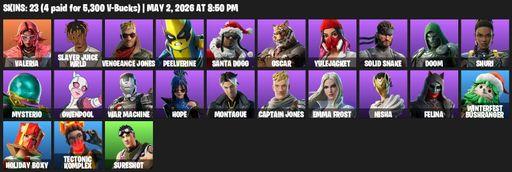 [PC/PSN/XBOX] | 23 skins | Valeria | Slayer Juice WRLD | Vengeance Jones | Peelverine | Santa Dogg | Oscar | Yulejacket | Solid Snake | Doom | Shuri | Full Access
