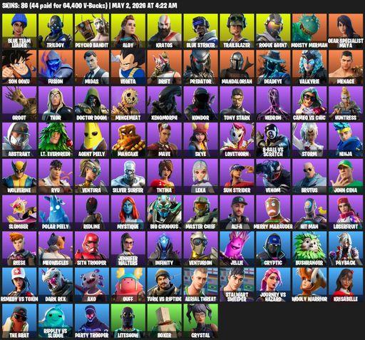 [PC/XBOX] | 86 skins | Blue Team Leader | Trilogy | Psycho Bandit | Aloy | Kratos | Blue Striker | Trailblazer | Rogue Agent | Moisty Merman | Full Access