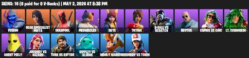 [PC/PSN/XBOX] | 16 skins | Fusion | Gear Specialist Maya | Deadpool | Meowscles | Skye | TNTina | 8-Ball vs Scratch | Brutus | Cameo vs Chic | Full Access