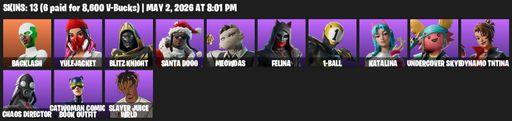 [PC/PSN/XBOX] | 13 skins | Backlash | Yulejacket | Blitz Knight | Santa Dogg | Meowdas | Felina | 1-Ball | Katalina | Undercover Skye | Dynamo TNTina | Full Access