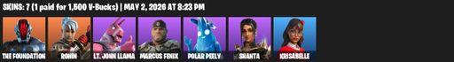 [PC/PSN/XBOX] | 7 skins | The Foundation | Ronin | Lt. John Llama | Marcus Fenix | Polar Peely | Shanta | Krisabelle | Blade of the Waning Moon | Full Access