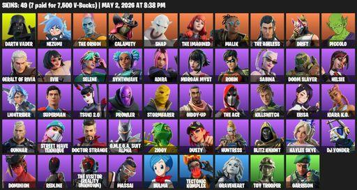 [PC/PSN/XBOX] | 49 skins | Darth Vader | Nezumi | The Origin | Calamity | Snap | The Imagined | Malik | The Ageless | Drift | Piccolo | Full Access