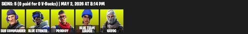 [PC/XBOX] | 5 skins | Sub Commander | Blue Striker | Prodigy | Blue Team Leader | Havoc | Controller | Shooting Starstaff | Instigator | Full Access