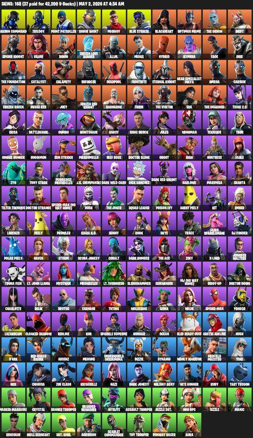 [PC/XBOX] | 168 skins | Omega | Carbon Commando | Trilogy | Point Patroller | Rogue Agent | Prodigy | Blue Striker | Blackheart | Optimus Prime | Full Access