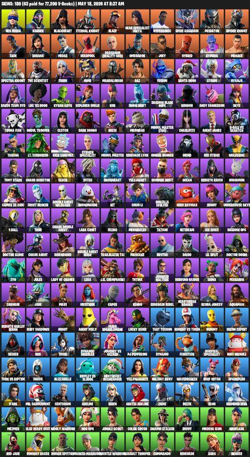 [PC/XBOX] | 180 skins | Leviathan Axe | Lara Croft | Neo Versa | Xander | Blackheart | Eternal Knight | Blaze | Gear Specialist Maya | Hypersonic | Full Access