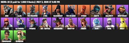 [PC/PSN/XBOX] | 22 skins | Dire | A.I.M. | The Prisoner | Lynx | Blackheart | The Ice King | Hybrid | Zenith | Calamity | Nightshade | Fable | Full Access
