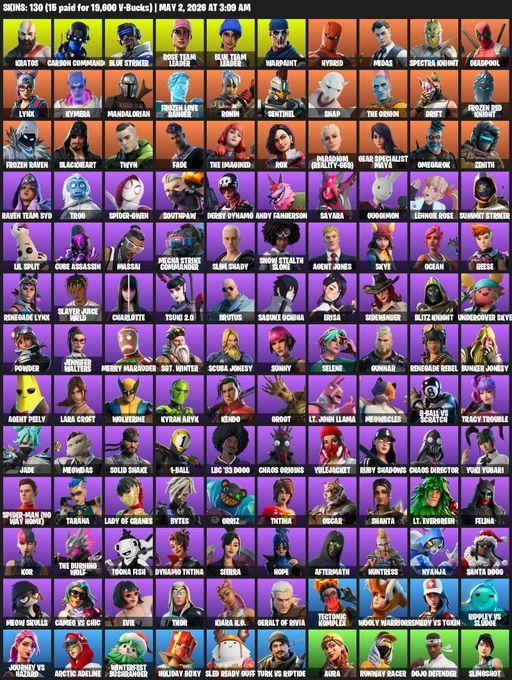 [PC/PSN] | 130 skins | 700 V-bucks | OG STW | Lara Croft | Kratos | Carbon Commando | Blue Striker | Rose Team Leader | Blue Team Leader | Warpaint | Full Access