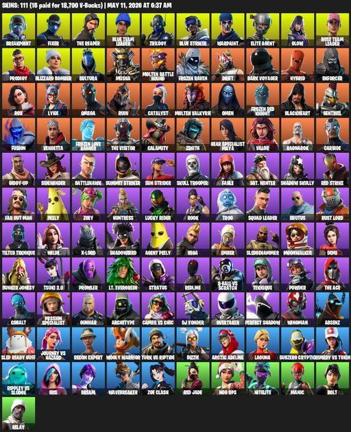 [PC/XBOX] | 111 skins | Take The L | OG STW | The Reaper | Elite Agent | Omega | Breakpoint | Fixer | Blue Team Leader | Trilogy | Blue Striker | Full Access