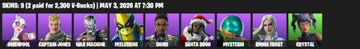 [PC/PSN/XBOX] | 9 skins | Gwenpool | Captain Jones | War Machine | Peelverine | Shuri | Santa Dogg | Mysterio | Emma Frost | Crystal | Humbug Slicer | Full Access