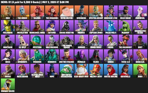 [PC/PSN] | 51 skins | Zeus | The Origin | Valeria | The Imagined | Peter Griffin | Omegarok | Spectra Knight | Renegade Lynx | Solid Snake | Gwenpool | Full Access