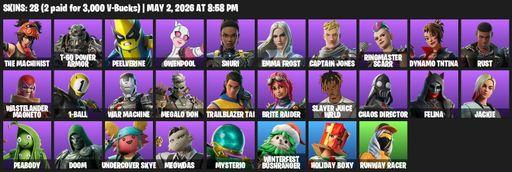 [PC/PSN/XBOX] | 28 skins | The Machinist | T-60 Power Armor | Peelverine | Gwenpool | Shuri | Emma Frost | Captain Jones | Ringmaster Scarr | Full Access