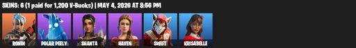 [PC/PSN/XBOX] | 6 skins | Ronin | Polar Peely | Shanta | Haven | Swift | Krisabelle | Spellwork Scimitar | Gum Brawler | Josie | Bronzed Scimitars | Full Access