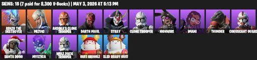 [PC/PSN/XBOX] | 15 skins | Renzo the Destroyer | Mizuki | Ahsoka's Clone Trooper | Darth Maul | Stray | Clone Trooper | Highwire | Imani | Thunder | Full Access