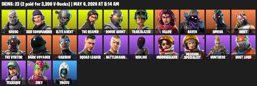[PC/PSN/XBOX] | 23 skins | Take The L | The Reaper | Elite Agent | Omega | Havoc | Sub Commander | Rogue Agent | Trailblazer | Valor | Raven | Drift | Full Access