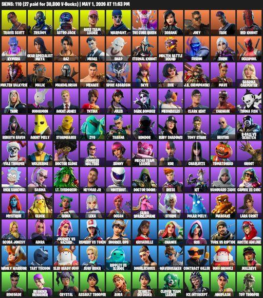 [PC/PSN/XBOX] | 110 skins | OG STW | Travis Scott | Lara Croft | Trilogy | Astro Jack | Rose Team Leader | Warpaint | The Cube Queen | Sorana | Joey | Full Access