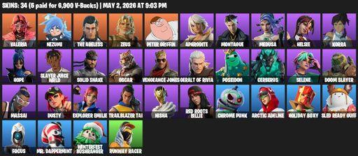 [PC/PSN/XBOX] | 34 skins | Valeria | Nezumi | The Ageless | Zeus | Peter Griffin | Aphrodite | Montague | Medusa | Helsie | Korra | Hope | Full Access