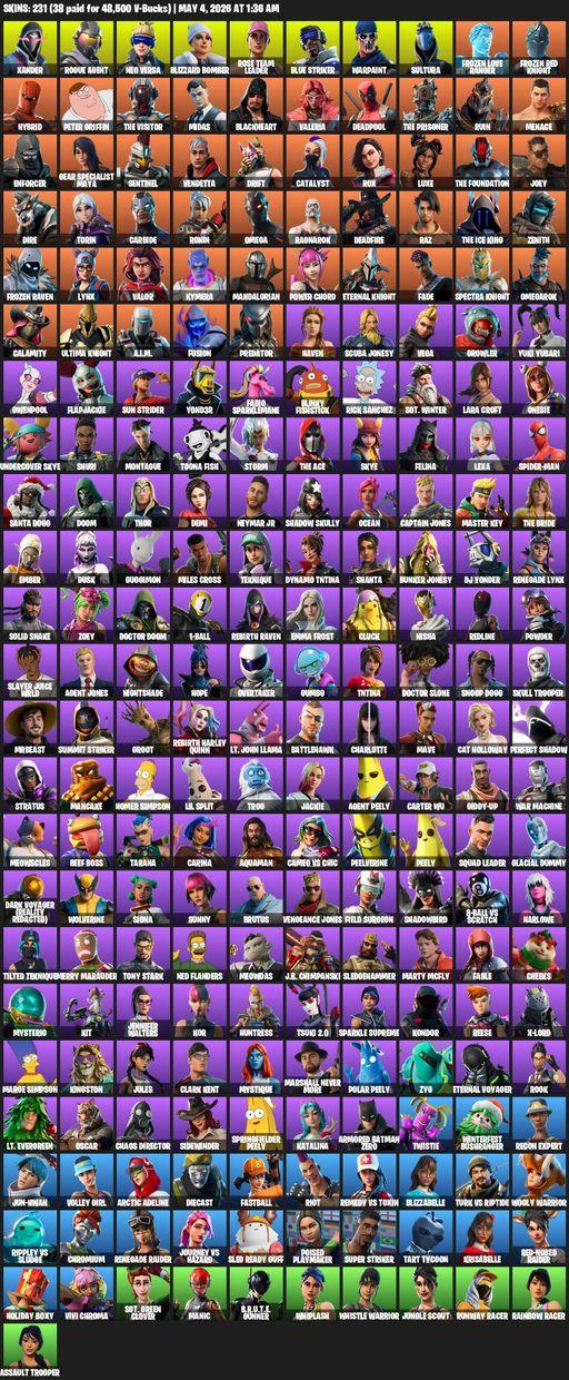 [PC/XBOX] | 231 skins | Merry Mint Axe | OG STW | Renegade Raider | Omega | Lara Croft | Xander | Rogue Agent | Neo Versa | Blizzard Bomber | Full Access