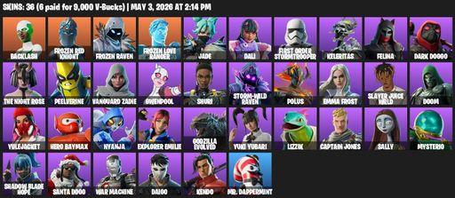 [PC/PSN/XBOX] | 36 skins | Backlash | Frozen Red Knight | Frozen Raven | Frozen Love Ranger | Jade | Dali | First Order Stormtrooper | Keleritas | Full Access