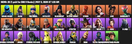 [PC/PSN/XBOX] | 29 skins | Honor Guard | Glow | Neo Versa | Catalyst | Blackheart | Ultima Knight | Hybrid | Rox | Luxe | Singularity | The Scientist | Full Access
