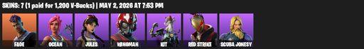 [PC/PSN] | 7 skins | Fade | Ocean | Jules | Wingman | Kit | Red Strike | Scuba Jonesy | Aquaman's Trident | Eon Blades | Shooting Starstaff | Full Access