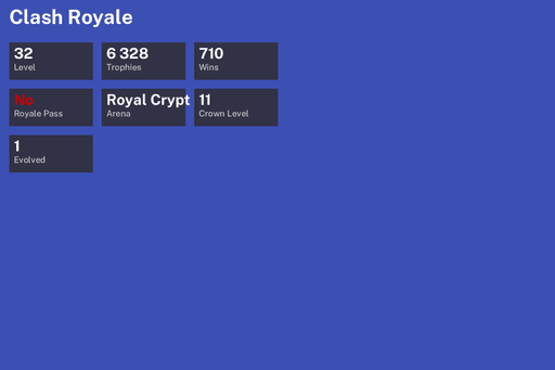 [KT11] | Level 32 | 6328 Trophies | Royal Crypt | 710 Wins | 1 Evol. | BS Lv.51 | Full Access