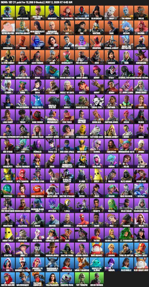 [PC/PSN] | 187 skins | OG STW | Lara Croft | Breakpoint | Darth Vader | Rose Team Leader | Warpaint | The Imagined | The Foundation | Blackheart | Full Access