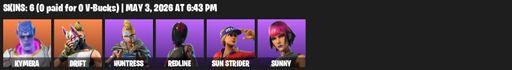 [PC/XBOX] | 6 skins | Kymera | Drift | Huntress | Redline | Sun Strider | Sunny | The Fret Basher | Rift Edge | Blade of the Waning Moon | Full Access