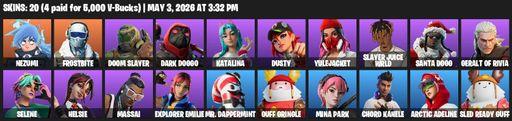 [PC/PSN/XBOX] | 20 skins | Nezumi | Frostbite | Doom Slayer | Dark Doggo | Katalina | Dusty | Yulejacket | Slayer Juice WRLD | Santa Dogg | Full Access
