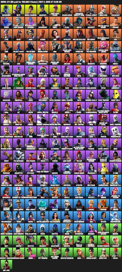 [PC] | 211 skins | Leviathan Axe | OG STW | Lara Croft | Breakpoint | Blitz | World Warrior | Warpaint | Rose Team Leader | Mandalorian | Full Access