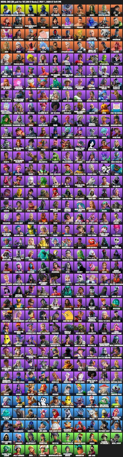 [PC/PSN/XBOX] | 368 skins | Lara Croft | Point Patroller | Blizzard Bomber | Sultura | Trilogy | The Ageless | Spire Assassin | Raz | Hades | Full Access