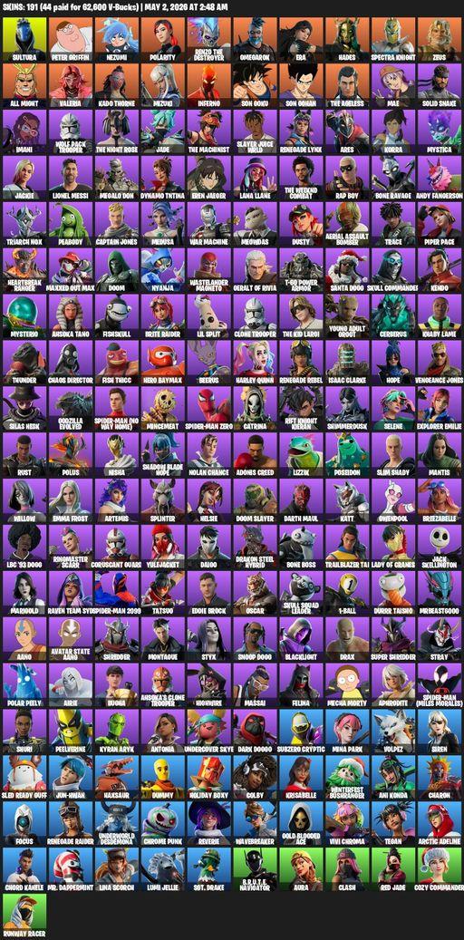 [PC/PSN/XBOX] | 191 skins | Renegade Raider | Sultura | Peter Griffin | Nezumi | Polarity | Renzo the Destroyer | Omegarok | Era | Hades | Full Access