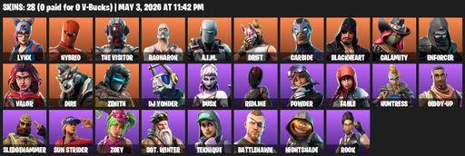 [PC/PSN/XBOX] | 28 skins | 950 V-bucks | Lynx | Hybrid | The Visitor | Ragnarok | A.I.M. | Drift | Carbide | Blackheart | Calamity | Enforcer | Valor | Full Access