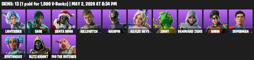 [PC/XBOX] | 13 skins | Lightrider | Sage | Santa Dogg | Killswitch | Hairpin | Haylee Skye | Ziggy | Vanguard Zadie | Robin | Superman | Synthwave | Full Access