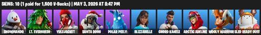 [PC/PSN] | 10 skins | Snowmando | Lt. Evergreen | Yulejacket | Santa Dogg | Polar Peely | Blizzabelle | Chord Kahele | Arctic Adeline | Wooly Warrior | Full Access