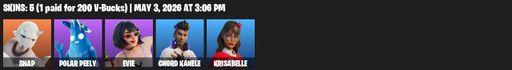 [PC/PSN/XBOX] | 5 skins | 950 V-bucks | Snap | Polar Peely | Evie | Chord Kahele | Krisabelle | Dragon Rune Lance | Pairing Blades | Solar Slicer | Full Access