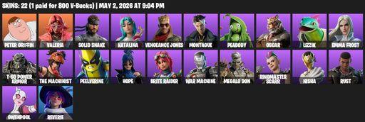 [PC/PSN/XBOX] | 22 skins | Peter Griffin | Valeria | Solid Snake | Katalina | Vengeance Jones | Montague | Peabody | Oscar | Lizzik | Emma Frost | Full Access