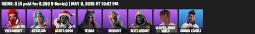 [PC/PSN/XBOX] | 8 skins | Yulejacket | Katalina | Santa Dogg | Felina | Burnoff | Blitz Knight | Slayer Juice WRLD | Chord Kahele | Flux Silvera | Full Access