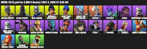 [PC/PSN/XBOX] | 23 skins | Floss | Black Knight | Sparkle Specialist | Royale Knight | Blue Squire | Blue Team Leader | Renzo the Destroyer | Mizuki | Full Access