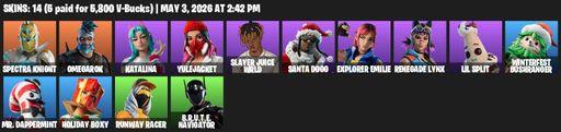 [PC/PSN/XBOX] | 14 skins | Spectra Knight | Omegarok | Katalina | Yulejacket | Slayer Juice WRLD | Santa Dogg | Explorer Emilie | Renegade Lynx | Full Access