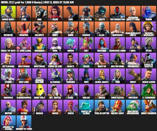 [PC/PSN/XBOX] | 72 skins | Take The L | Rogue Agent | Lynx | Dire | Valor | Fade | The Visitor | Zenith | The Foundation | Paradigm (Reality-659) | Full Access