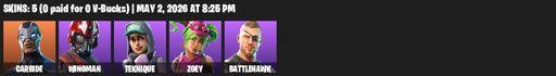 [PC/PSN/XBOX] | 5 skins | Carbide | Wingman | Teknique | Zoey | Battlehawk | Gale Force | Lollipopper | Default Pickaxe | Full Access