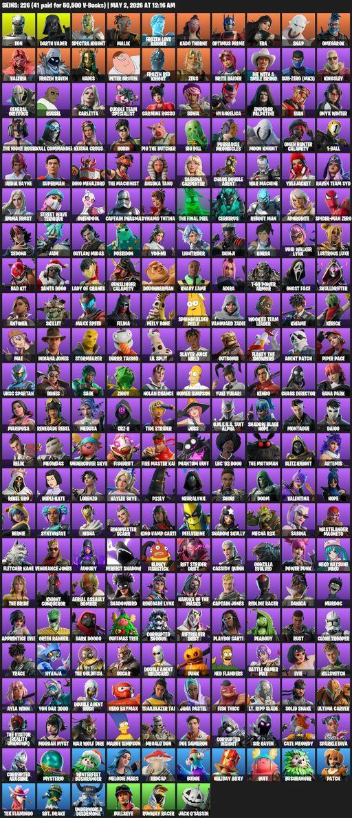 [PC/PSN/XBOX] | 226 skins | Eon | Darth Vader | Spectra Knight | Malik | Frozen Love Ranger | Kado Thorne | Optimus Prime | Era | Snap | Omegarok | Full Access