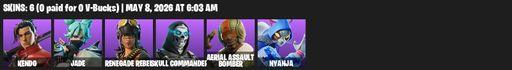 [PC/PSN/XBOX] | 6 skins | Kendo | Jade | Renegade Rebel | Skull Commander | Aerial Assault Bomber | Nyanja | Rocket Wrecker | Blades of Light | Full Access