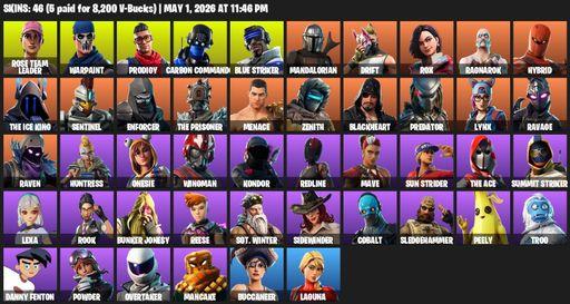 [PC/PSN/XBOX] | 46 skins | OG STW | Rose Team Leader | Warpaint | Prodigy | Carbon Commando | Blue Striker | Mandalorian | Drift | Rox | Ragnarok | Full Access