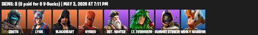 [PC/PSN/XBOX] | 8 skins | Zenith | Lynx | Blackheart | Hybrid | Sgt. Winter | Lt. Evergreen | Summit Striker | Wooly Warrior | Scratchmark | Full Access