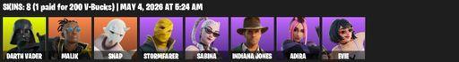 [PC/PSN] | 8 skins | Darth Vader | Malik | Snap | Stormfarer | Sabina | Indiana Jones | Adira | Evie | Pairing Blades | The King's Oath | Full Access