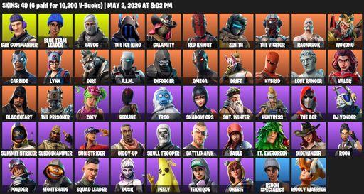 [PC/XBOX] | 49 skins | Omega | Sub Commander | Blue Team Leader | Havoc | The Ice King | Calamity | Red Knight | Zenith | The Visitor | Ragnarok | Full Access