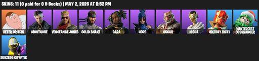 [PC/PSN/XBOX] | 11 skins | Peter Griffin | Montague | Vengeance Jones | Solid Snake | Dara | Hope | Oscar | Nisha | Holiday Boxy | Full Access
