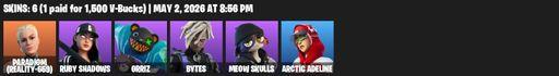 [PC/PSN/XBOX] | 6 skins | Paradigm (Reality-659) | Ruby Shadows | Grriz | Bytes | Meow Skulls | Arctic Adeline | The Destroyer's Destroyer | Full Access